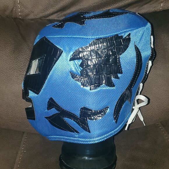 Lucha Libre Wrestling Mask Blue Black Nacho Libre - Picture 4 of 5